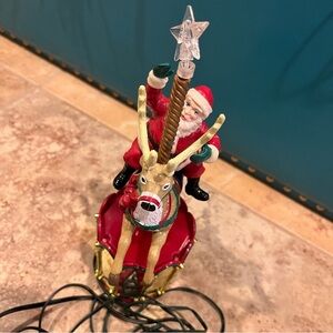 Vintage 1997 Mr. Christmas Santa Carousel Tree Top topper
